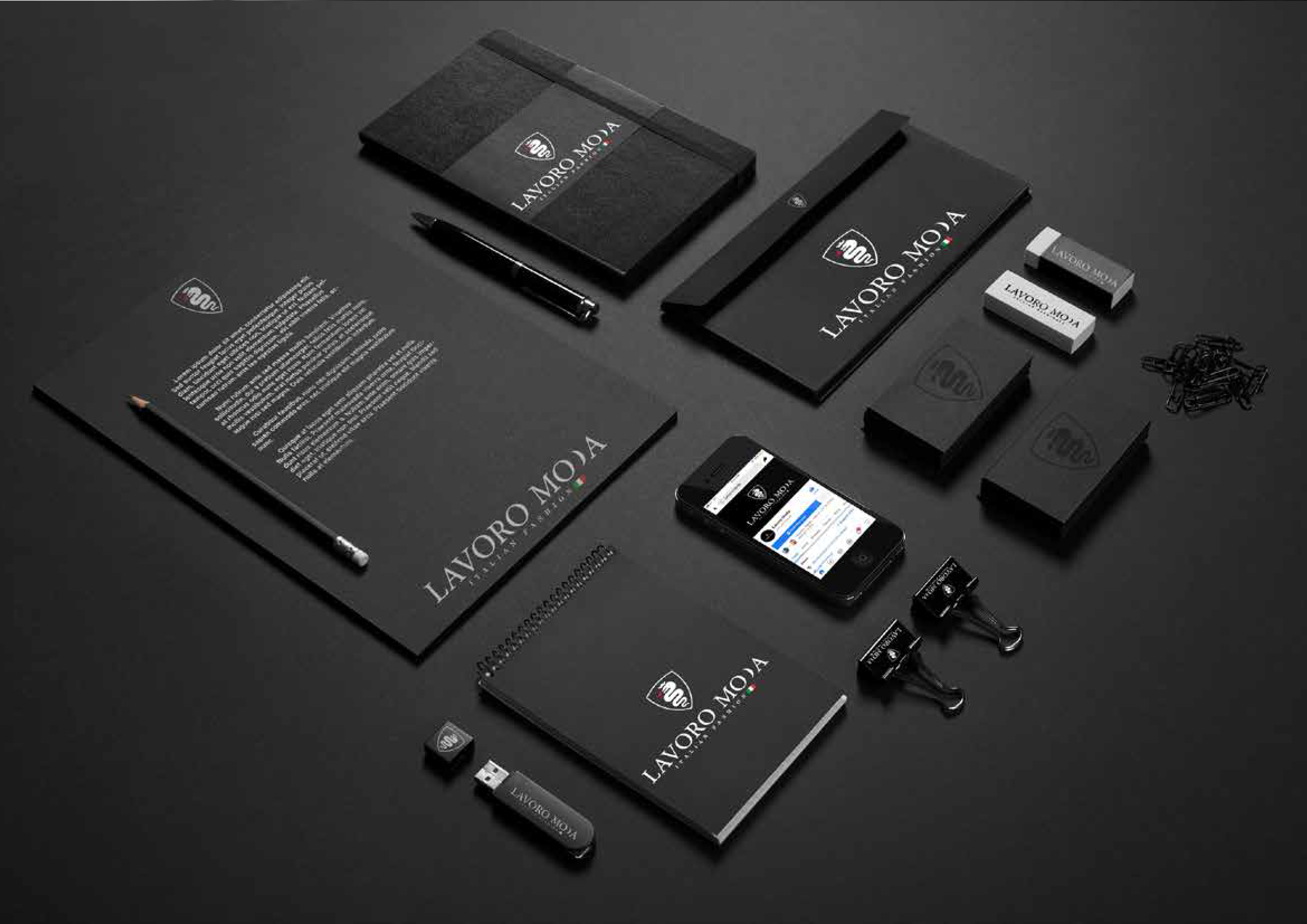 Lavoro Moda social media design templates showing consistent brand application across posts and stories